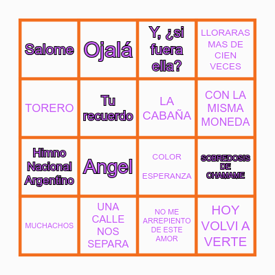 - Bingo Musical Bachi - Bingo Card