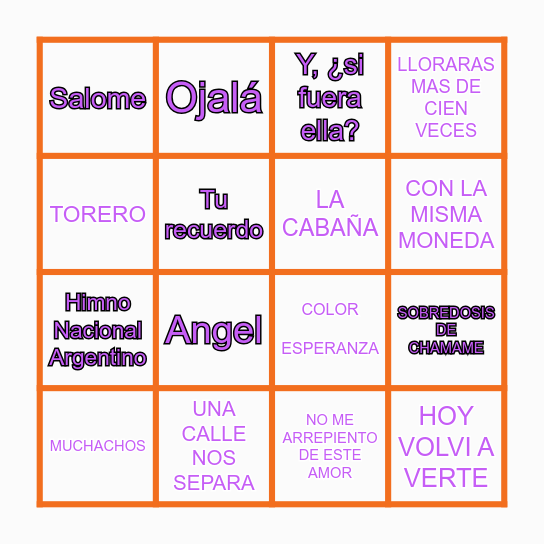 - Bingo Musical Bachi - Bingo Card