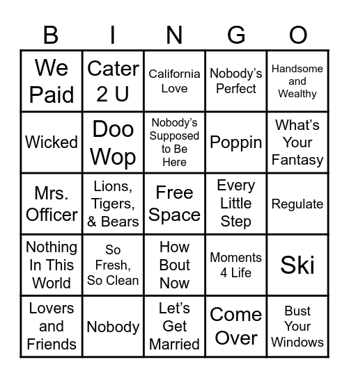 R&B/Trap BINGO Card