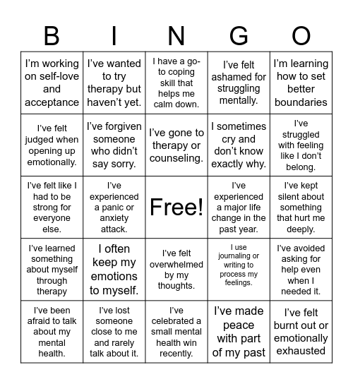 BINGO Round 2 Bingo Card