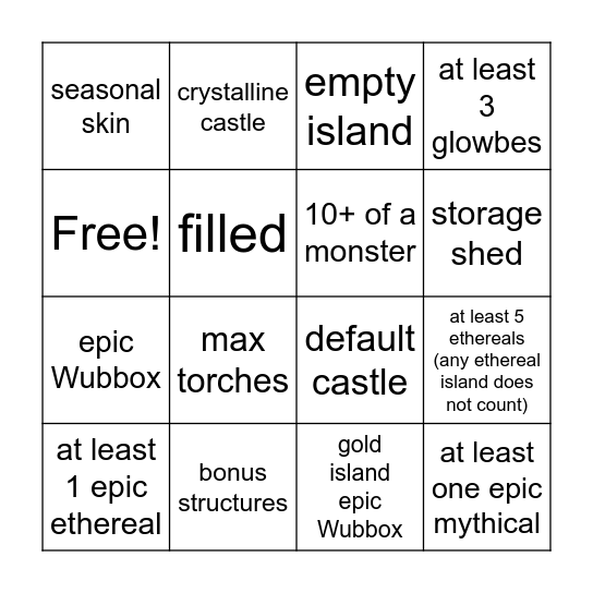 MSM Island Bingo! Bingo Card