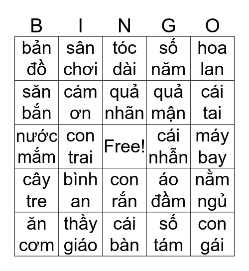 VN3 (bai 1-3) Bingo Card