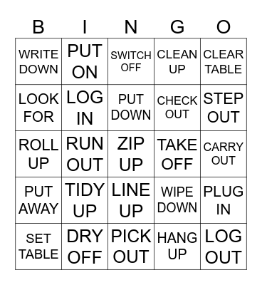 PHRASAL VERBS Bingo Card