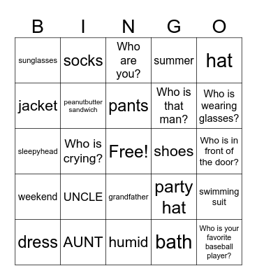 VT CLASS Bingo Card
