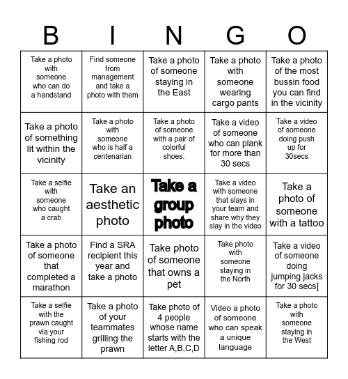 SG Cash Ops Team Bonding Bingo Card