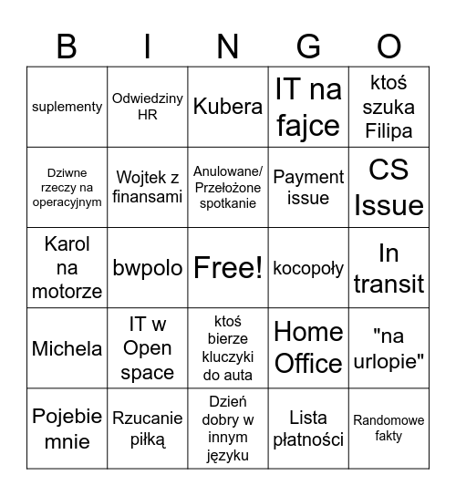 Bingo 07.07 Bingo Card