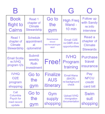 Task Bingo 7/7-7/11 Bingo Card