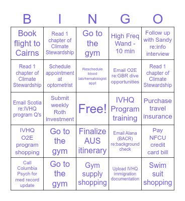 Task Bingo 7/7-7/11 Bingo Card