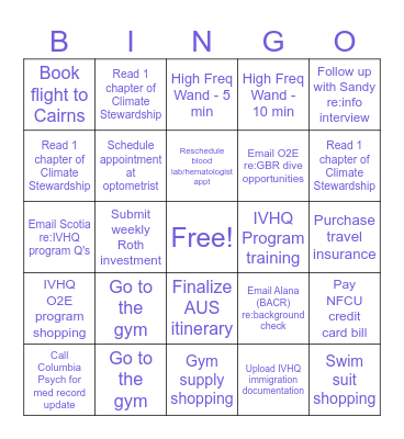 Task Bingo 7/7-7/11 Bingo Card