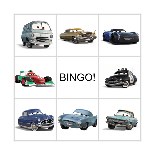 CARS BINGO Card