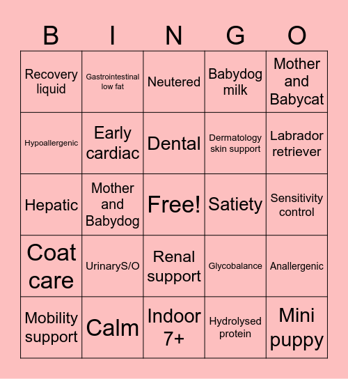 Royal Canin DVM2 Halfway Dinner Bingo Card