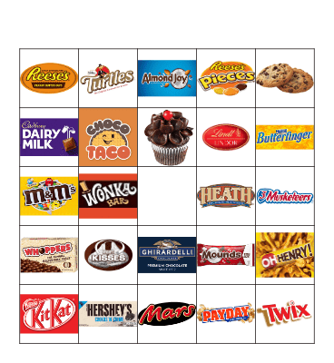 Chocolate Bingo Card
