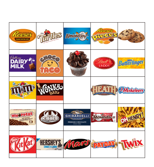Chocolate Bingo Card