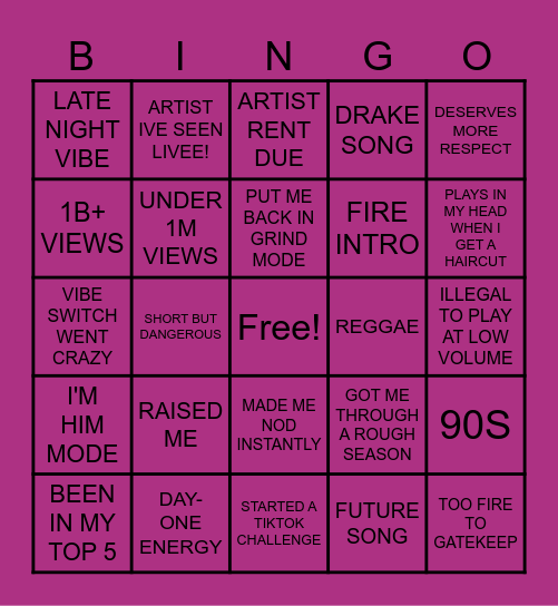 REAL ONES EDITION Bingo Card