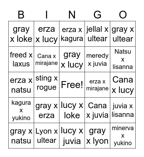 Bae/Bro Bingo Card