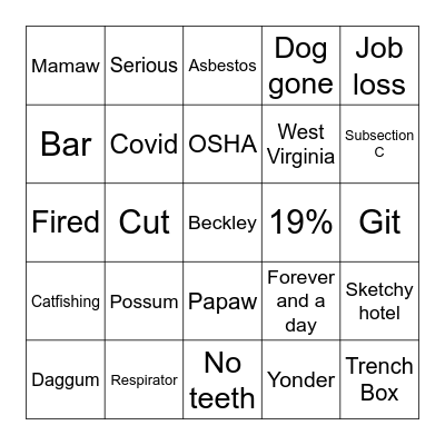 Robert's presentation Bingo Card
