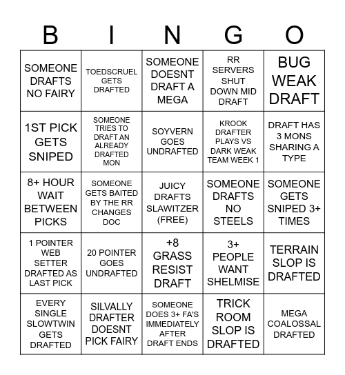 PDL S2 BINGO Card