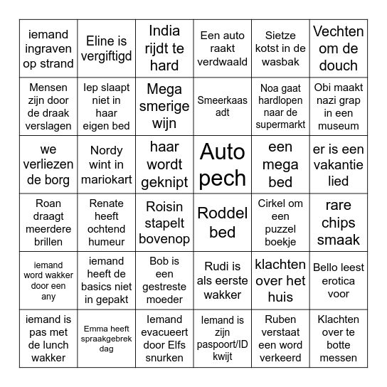 LUVAKACIE BINGO Card