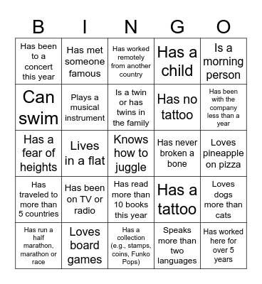 TEAM MEETING CRACOW JULY 2025 Bingo Card