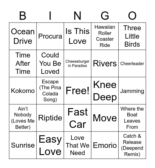 26MB Tropical Vibes Round 1 Bingo Card