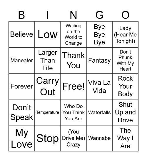 26MB Hits Round 4 Bingo Card