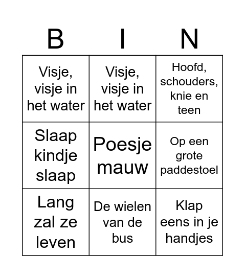 Uit de oude doos Bingo Card