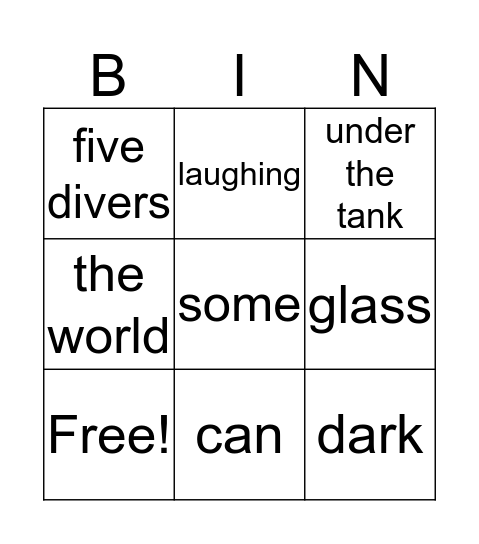 Unit 4: Watch & Listen  Bingo Card