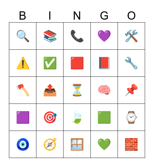Símbolos Bingo Card