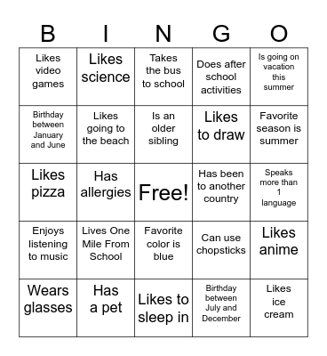 Bingo Card