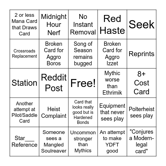 WhyEOE Bingo Card