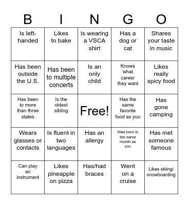Icebreaker Bingo: Find Someone Who Bingo Card