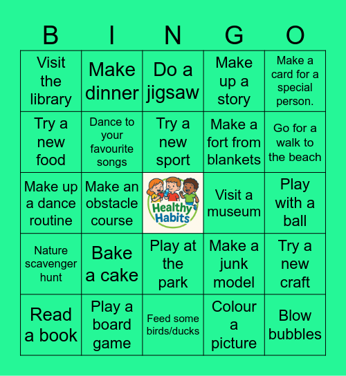 Screen Free Bingo Card
