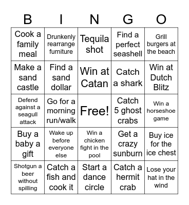 Meyer Beach Bingo Card