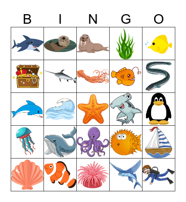 Ocean Bingo Card