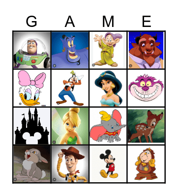 Disney Bingo Card