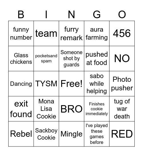 Ink games (Roblox) Bingo Card