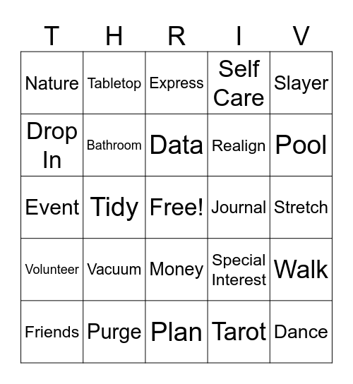 Daily Thriving Bingo Card