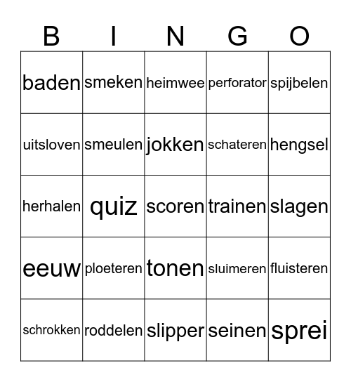 Wat is het? Bingo Card