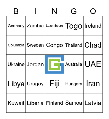 International Bingo Card