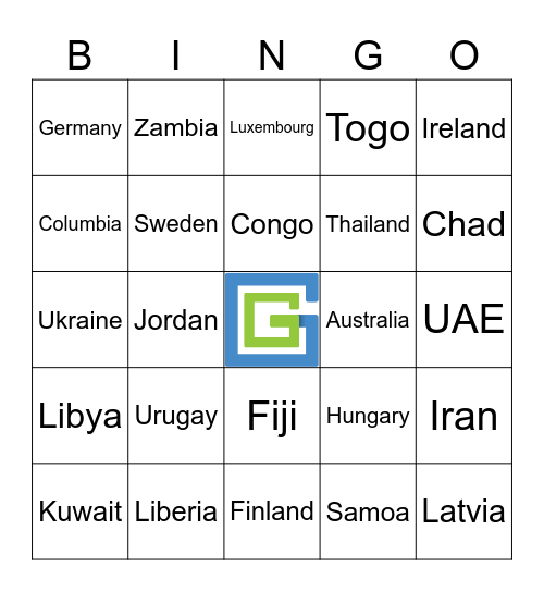 International Bingo Card