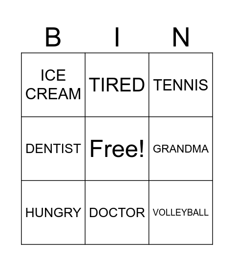 REVIEW Bingo Card