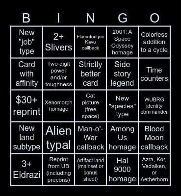 Edge of Eternities Bingo Card