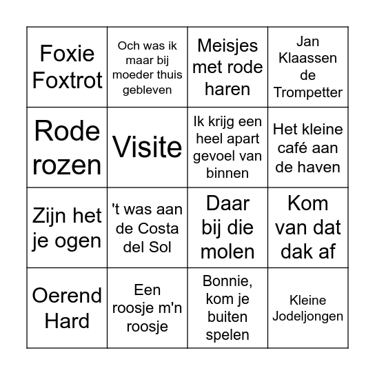 Oosterwolde eerste ronde kort Bingo Card
