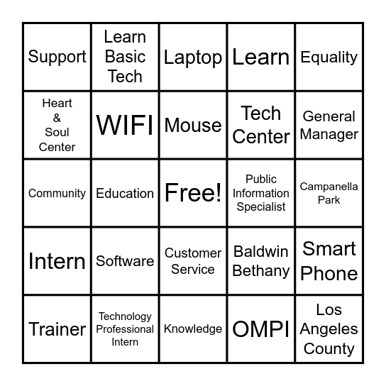Delete The Divide Bingo Card