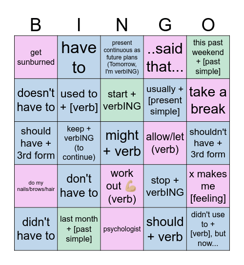 Liza Bingo Card