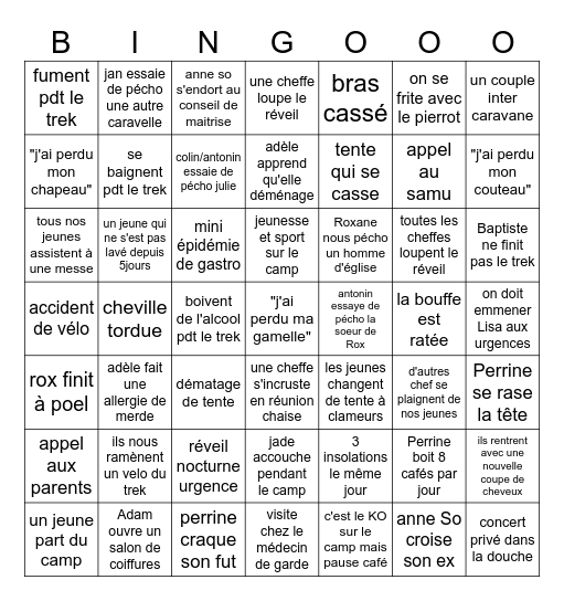 CAMP 2025 Bingo Card