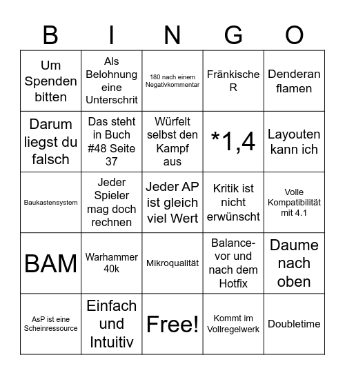 Harteschale Bingo Card