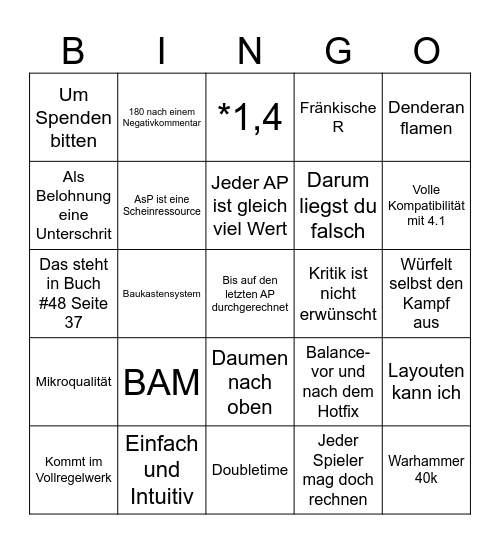 Harteschale Bingo Card