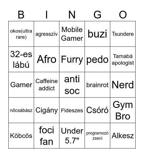 Simon Árpád Bingó :) Bingo Card