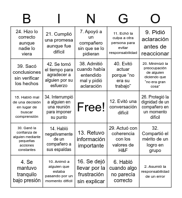 Spanish Bingo Card